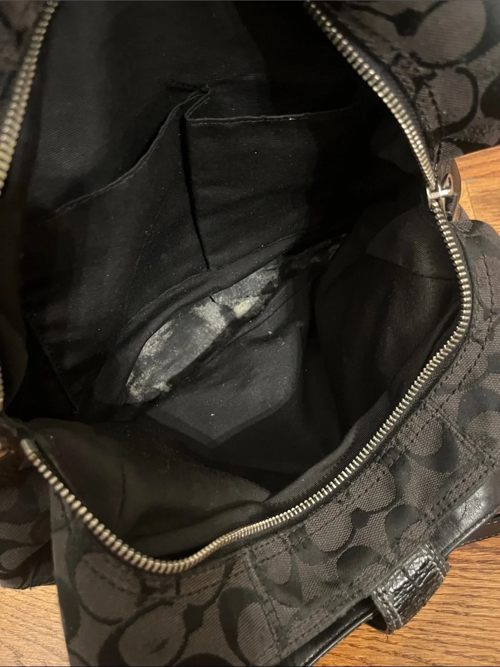 Coach Large Vintage F17403 Lynn Soho Black Signature C Canvas Bag - well loved!